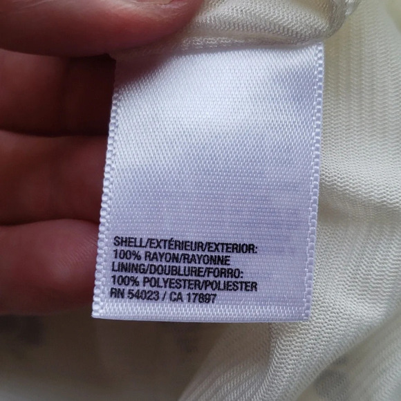 Old Navy Floral Skirt Medium Godet Cream Blue Cottage Prairie Coquette Feminine - Picture 10 of 12